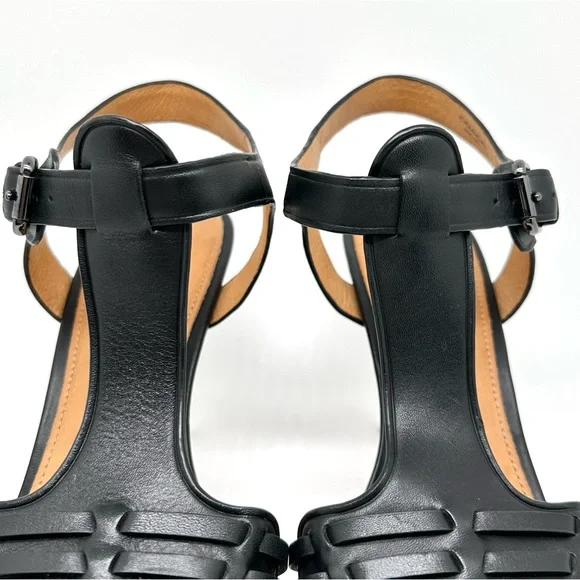 🎉COACH Izzy Leather Black Strappy Sandals 10 - Picture 6 of 16